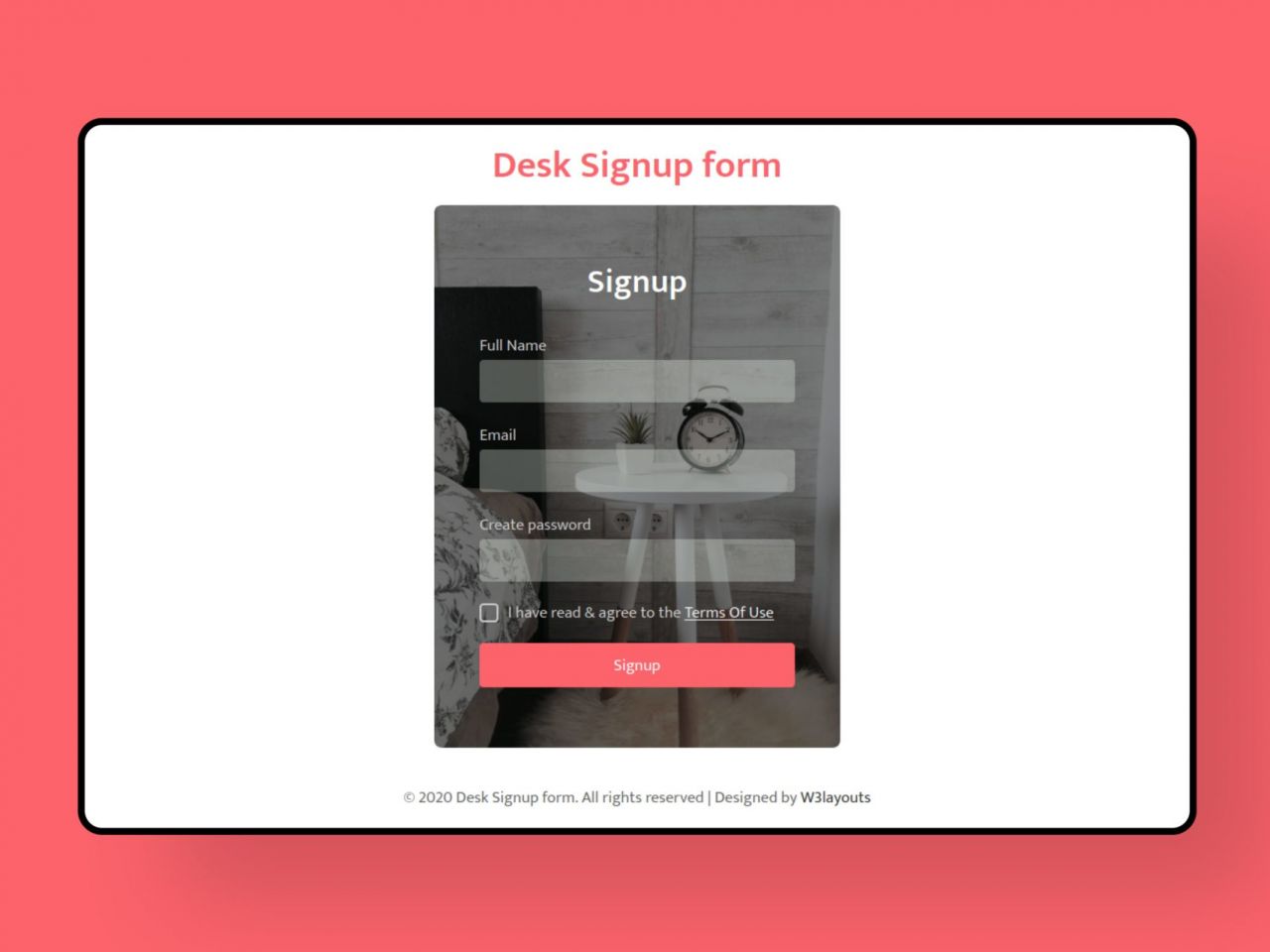 Desk Signup Form-注册表单模板