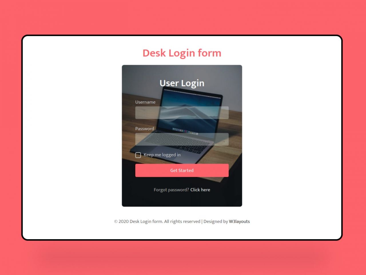 Desk Login Form-登录表单模板