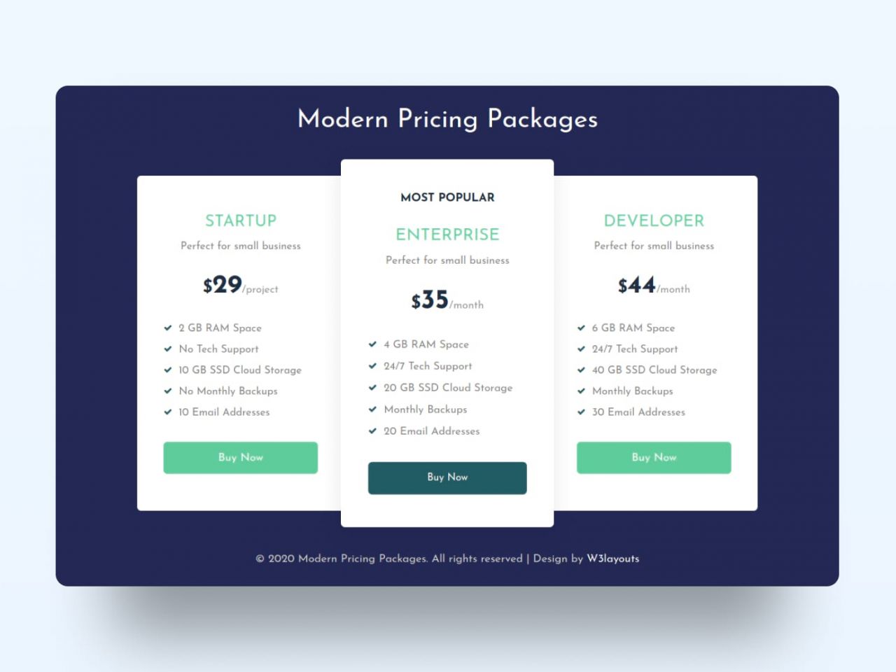 Modern Pricing Package-定价模板