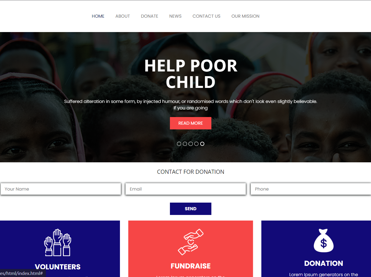 DONI CHARITY 慈善机构网站模板