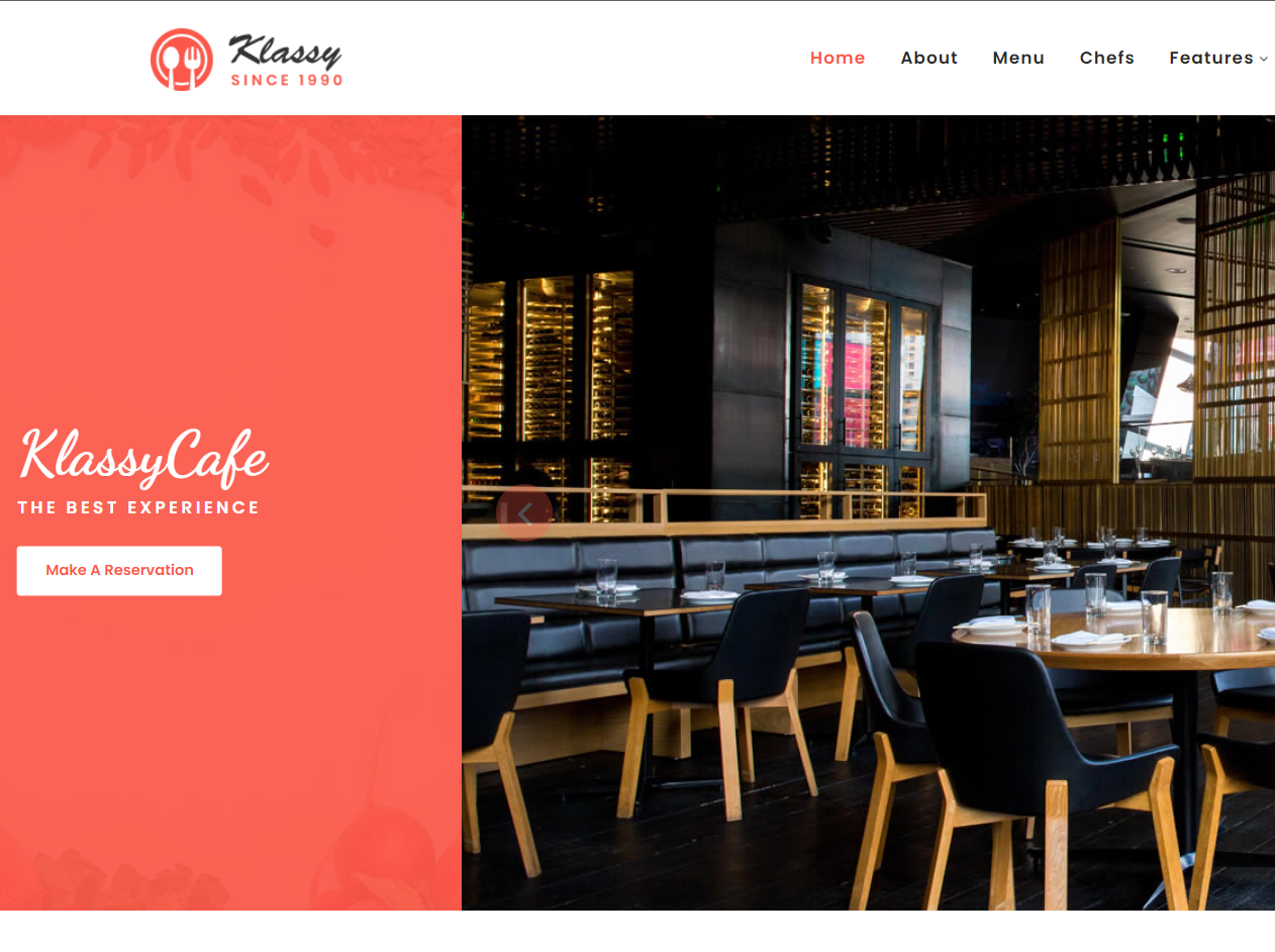 Klassy Cafe 餐厅网站模板