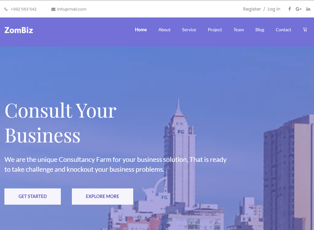 Zombiz 商务咨询服务公司免费网站模板